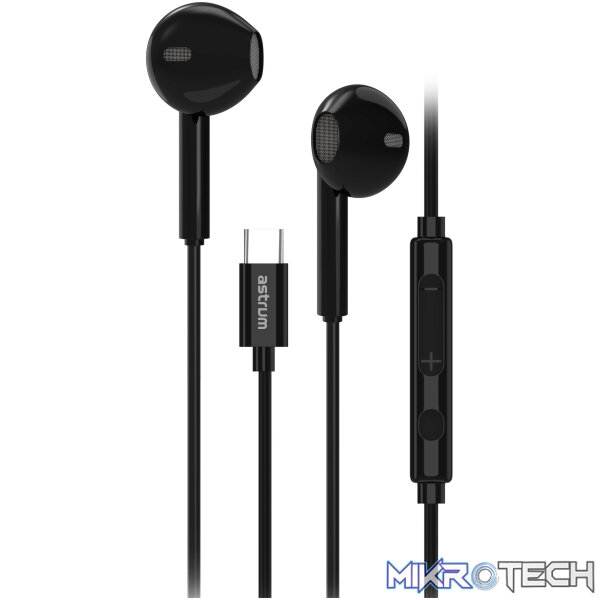 EB500 USB-C Stereo Metal Earphones with Mic - Black - Image 3